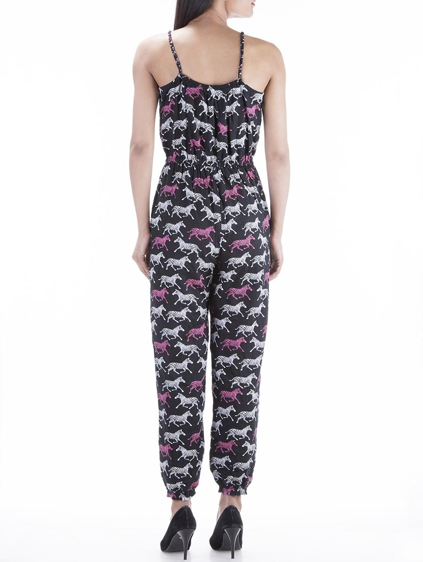 animal printed full leg jumpsuit - 11401867 - Zoom Image - 3
