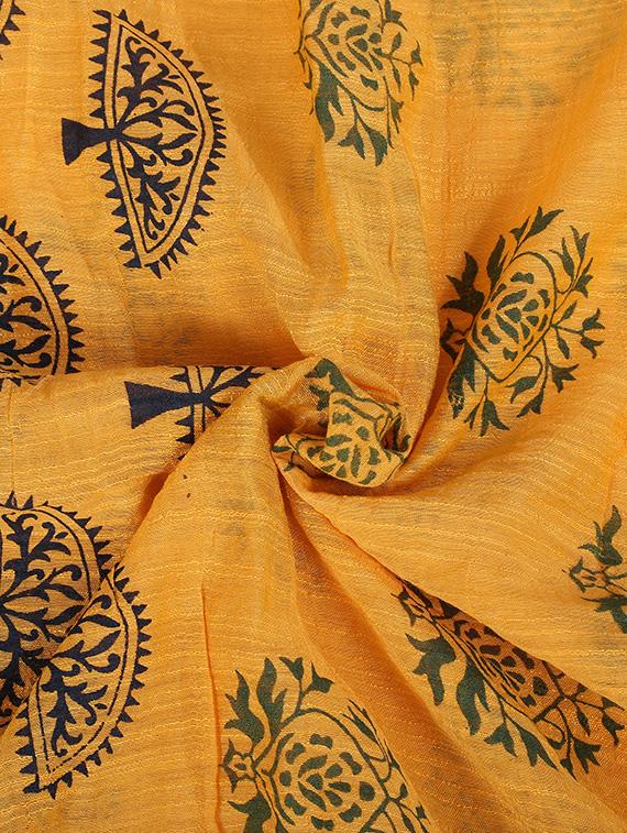yellow cotton printed dupatta - 11403120 - Zoom Image - 3