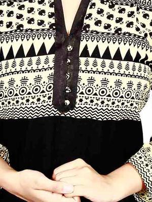 black cotton kurta - 11403367 - Standard Image - 3