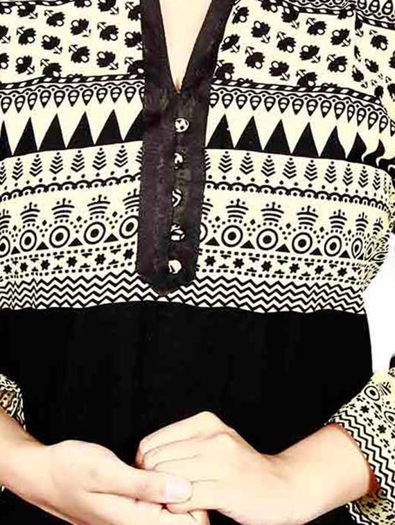 black cotton kurta - 11403367 - Zoom Image - 3