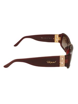 chopard women rectangle maroon full frame acetate sunglass chopard-sch040s-09nj - 11404855 - Standard Image - 3