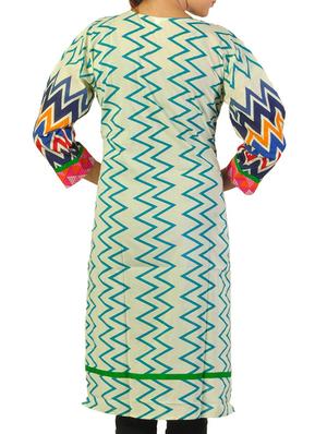 multicolored printed cotton kurta - 11405616 - Standard Image - 3
