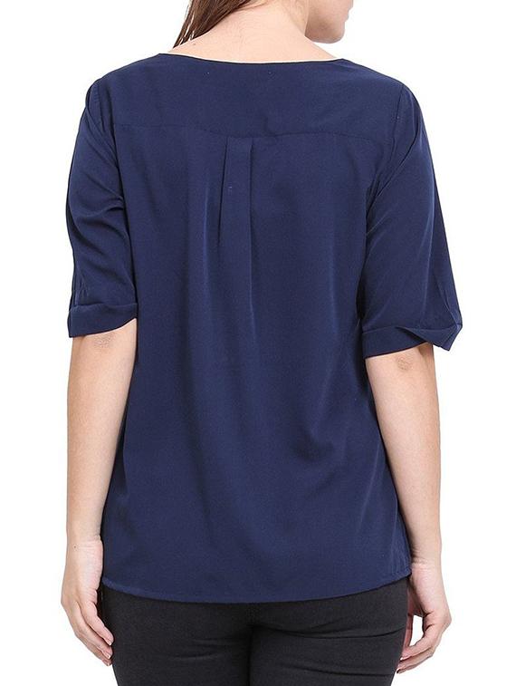 navy blue casual top - 11409116 - Zoom Image - 3