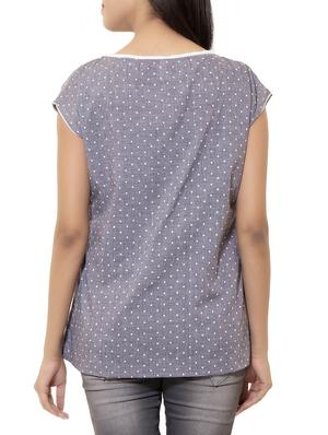 grey cotton top - 11410586 - Standard Image - 3