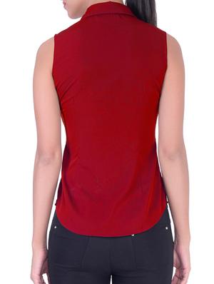 curved hem sleeveless shirt - 11418324 - Standard Image - 3
