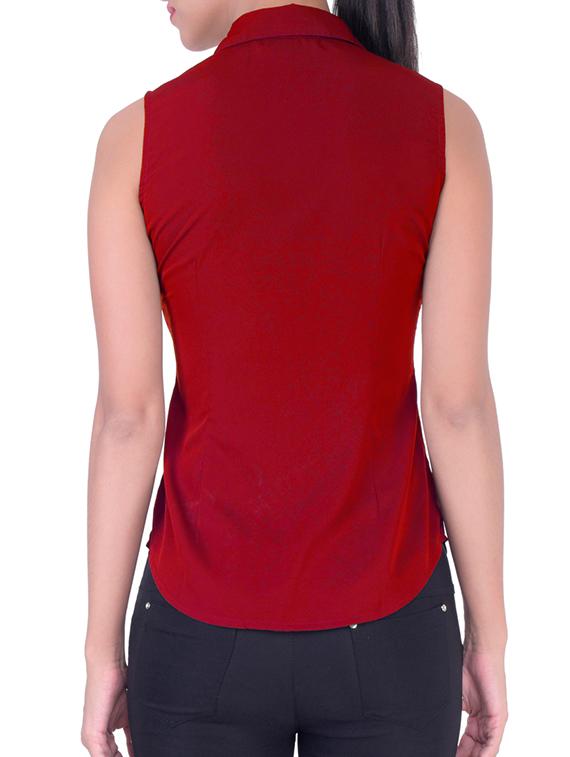 curved hem sleeveless shirt - 11418324 - Zoom Image - 3