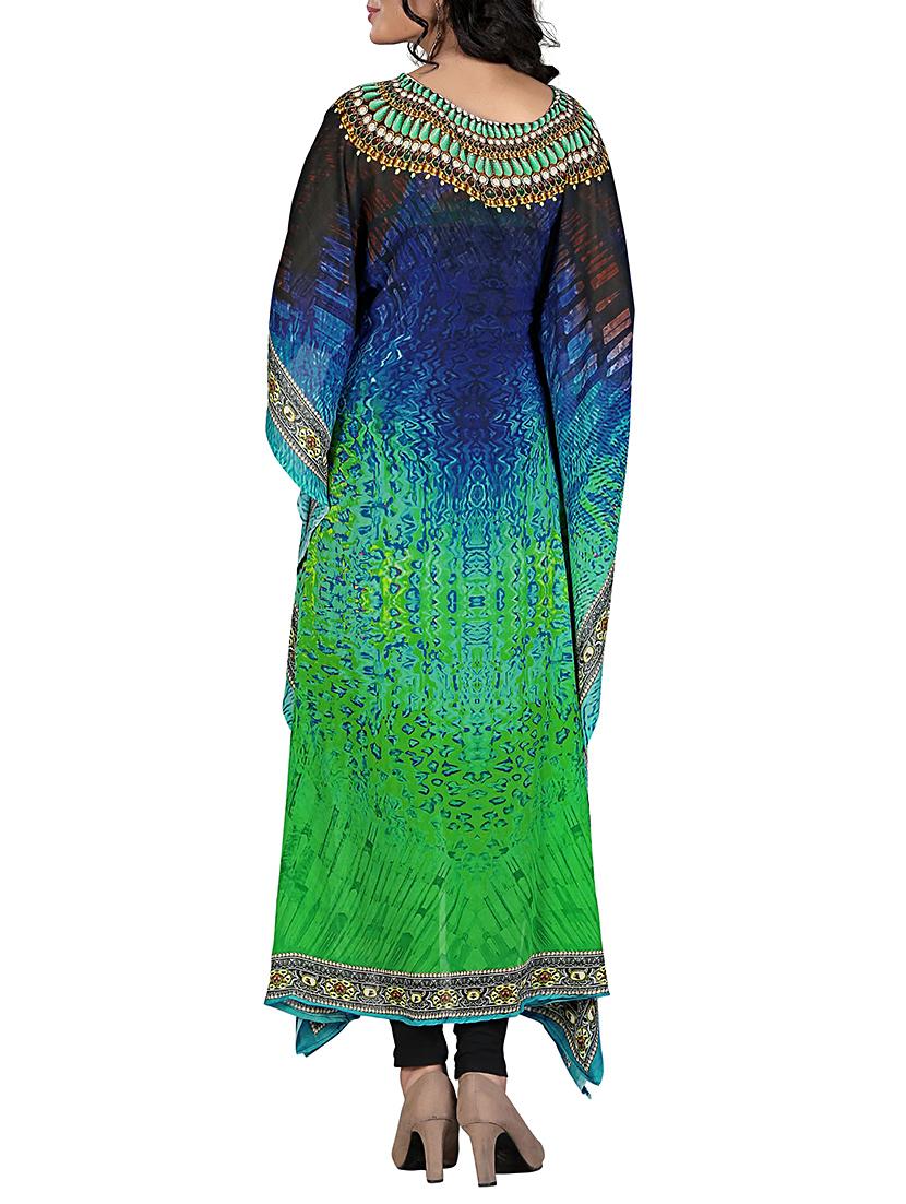 multi colored georgette kaftan - 11428916 - Zoom Image - 3