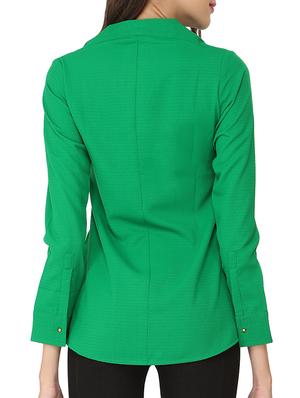 band collar faux wrap top - 11429215 - Standard Image - 3