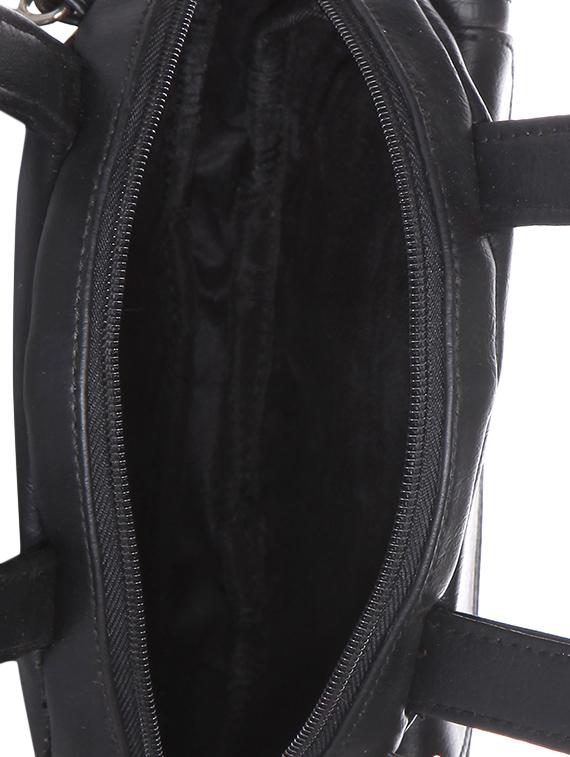 solid black leatherette handbag - 11429613 - Zoom Image - 3