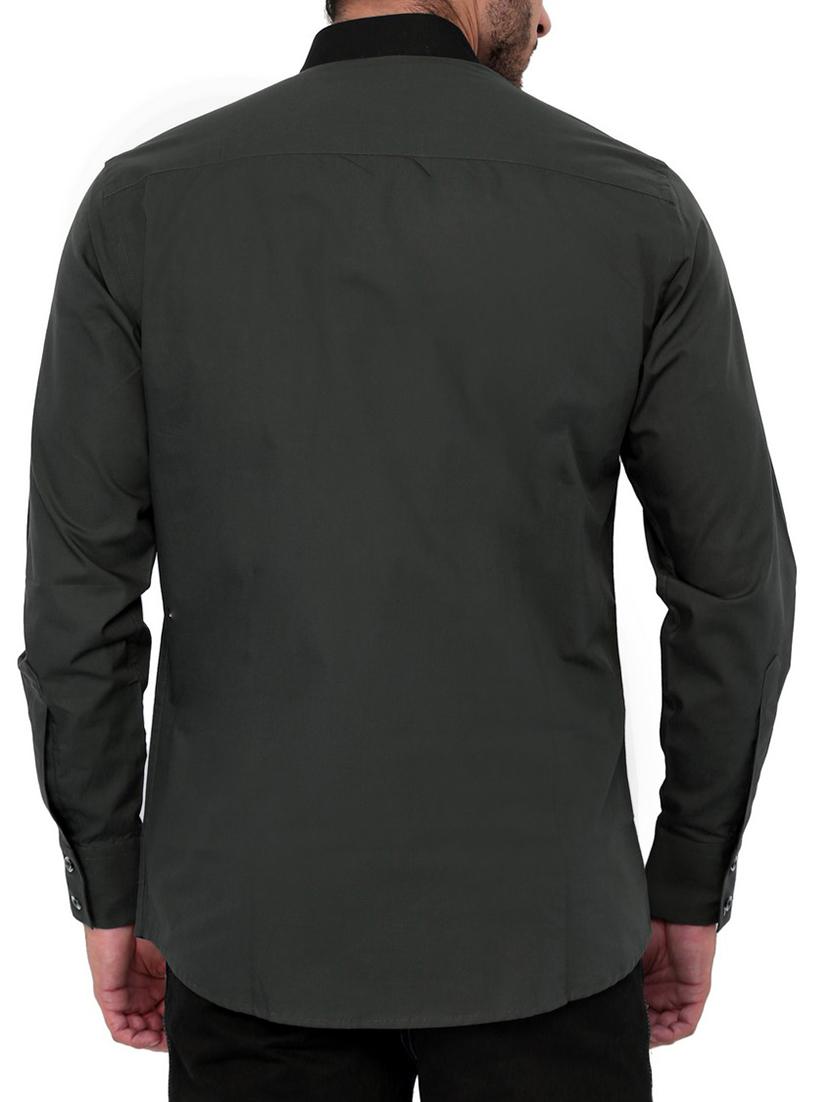 grey cotton casual shirt - 11429759 - Zoom Image - 3