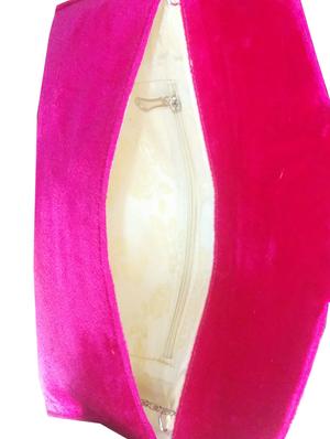 pink embellished velvet clutch - 11432330 - Standard Image - 3