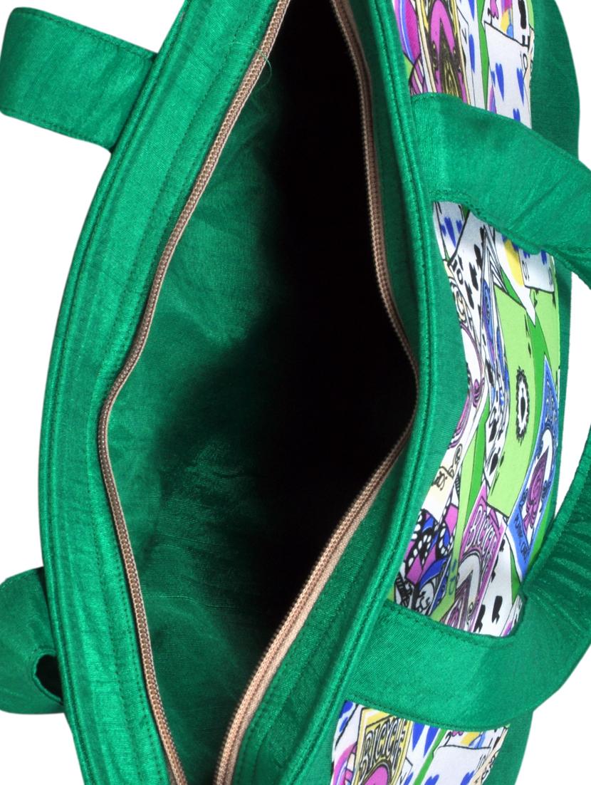 green printed silk shopping bag - 11432333 - Zoom Image - 3