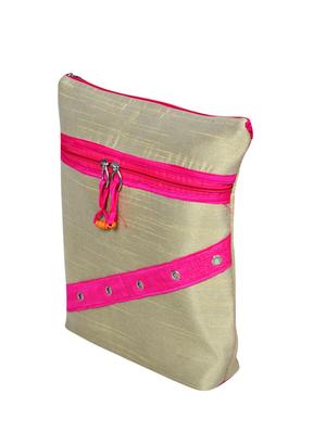 beige and pink silk sling bag - 11432337 - Standard Image - 6