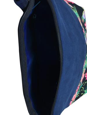 blue floral printed suede sling bag - 11432338 - Standard Image - 3