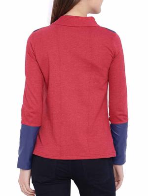 solid red cotton jacket - 11435548 - Standard Image - 3