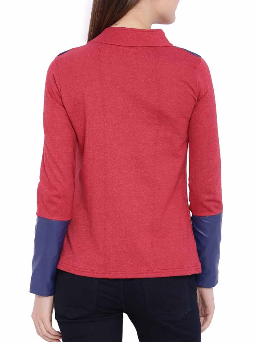 solid red cotton jacket - 11435548 - Zoom Image - 3