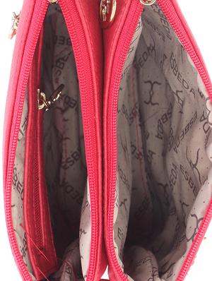solid red faux leather sling bag - 11438396 - Standard Image - 3