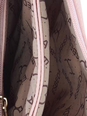 solid baby pink faux leather sling bag - 11438402 - Standard Image - 3