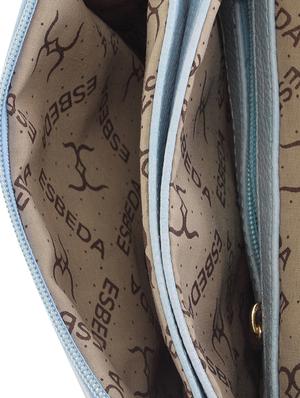 solid light blue faux leather sling bag - 11438403 - Standard Image - 3