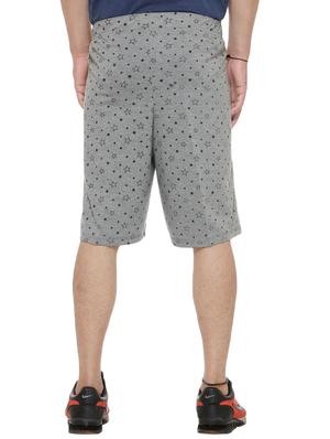 grey printed cotton shorts - 11449982 - Standard Image - 3