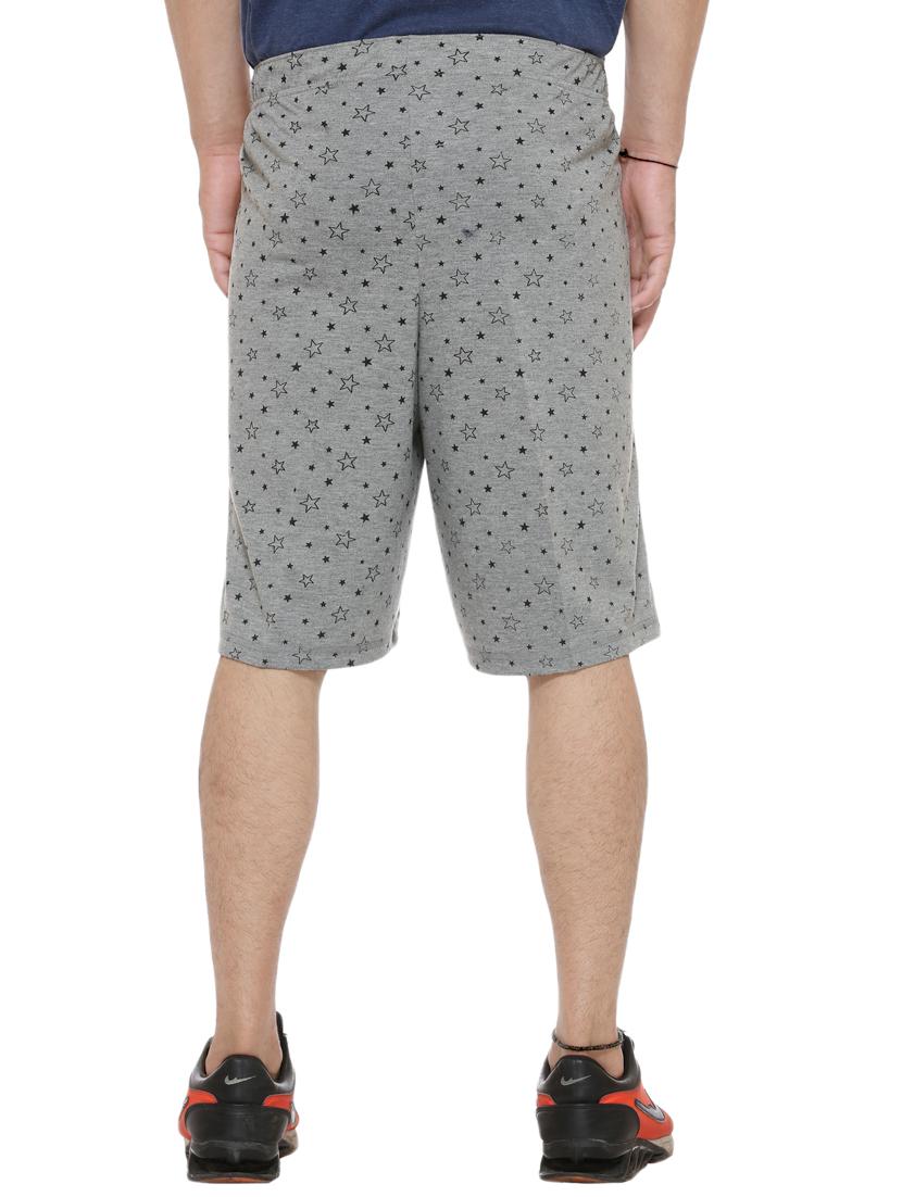grey printed cotton shorts - 11449982 - Zoom Image - 3
