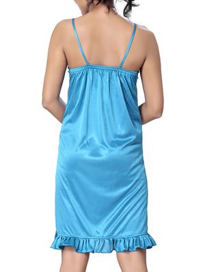 blue satin short nighty - 1145283 - Standard Image - 3