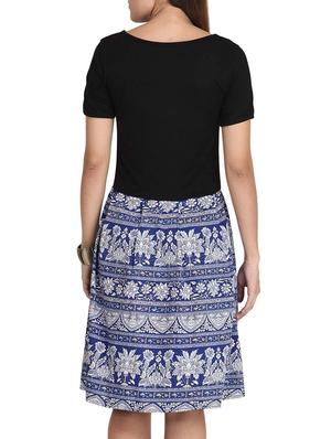 blue colored printed dress - 11455809 - Standard Image - 3