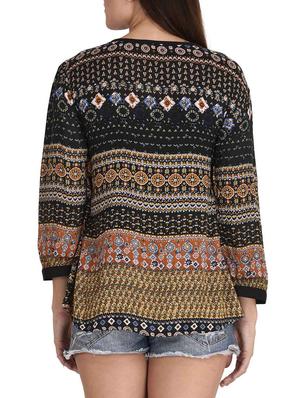 brown printed casual top - 11455819 - Standard Image - 3