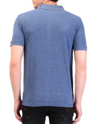 blue color, cotton polo t-shirt - 11477145 - Standard Image - 3