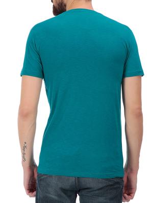 teal green chest print t-shirt - 11477166 - Standard Image - 3