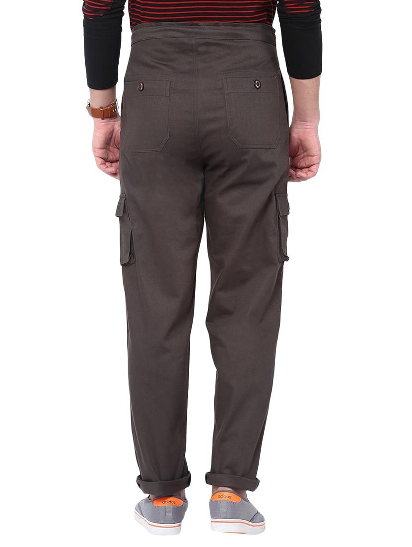 grey cotton cargos casual trousers - 11478583 - Zoom Image - 3