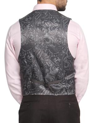 grey printed viscose waist coat - 11483901 - Standard Image - 3