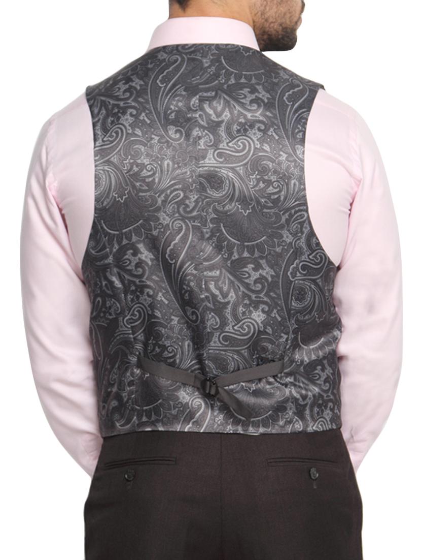 grey printed viscose waist coat - 11483901 - Zoom Image - 3