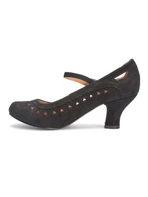 solid black faux leather cutwork sandals - 11487120 - Standard Image - 3