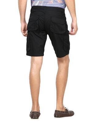 solid black cotton shorts - 11496075 - Standard Image - 3