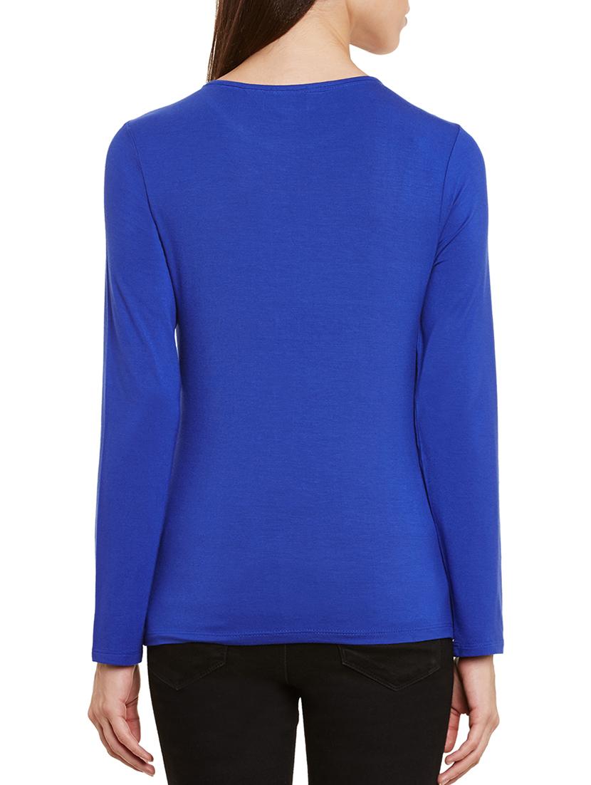 navy blue viscose regular tee - 11511058 - Zoom Image - 3