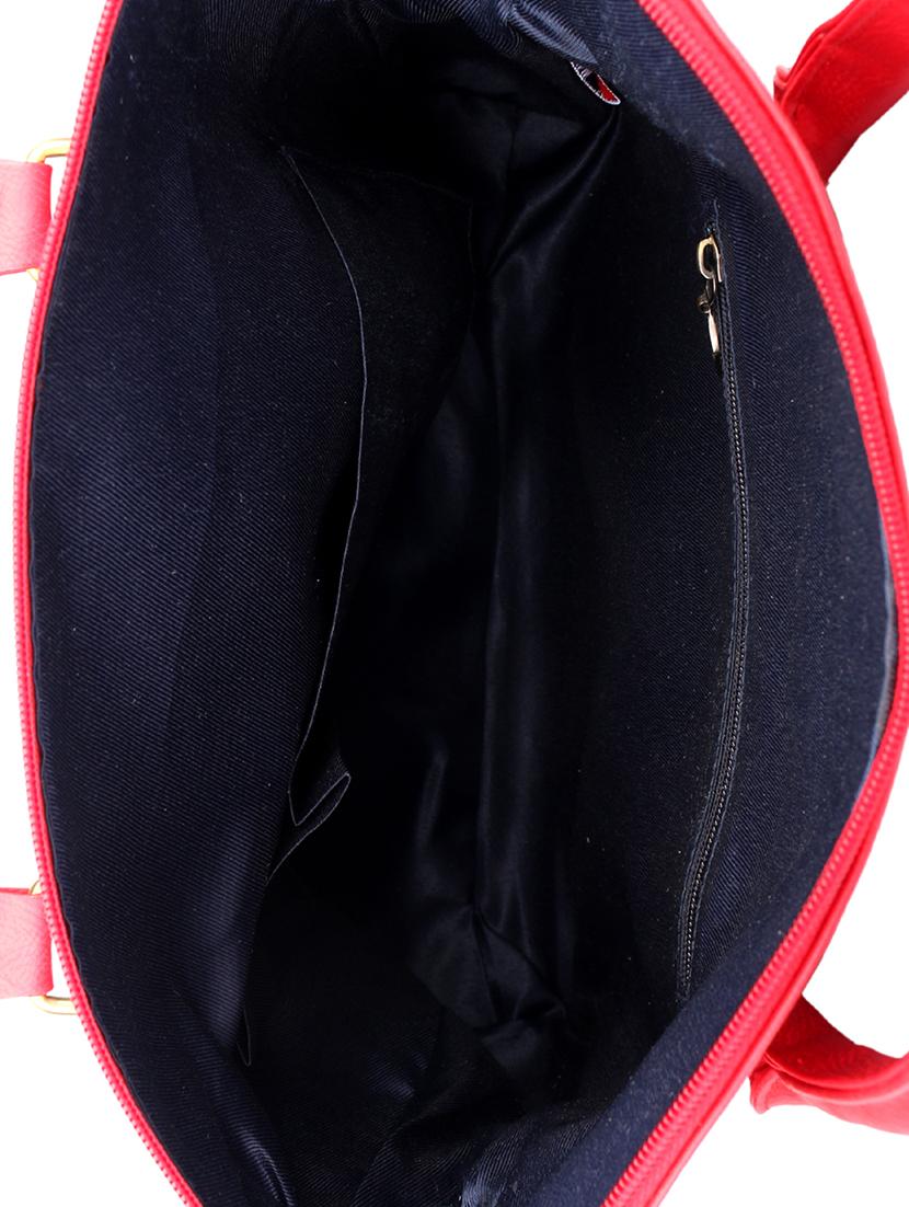 solid red leatherette handbag - 11512616 - Zoom Image - 3