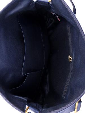 solid navy blue leatherette handbag - 11512617 - Standard Image - 3