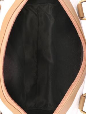 white and brown leatherette handbag - 11512620 - Standard Image - 3