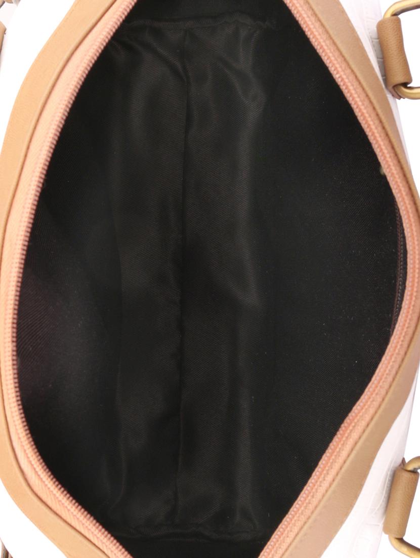 white and brown leatherette handbag - 11512620 - Zoom Image - 3