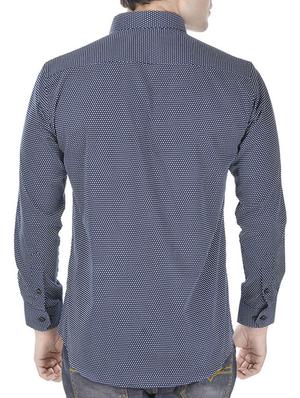 navy blue cotton casual shirt - 11517995 - Standard Image - 3