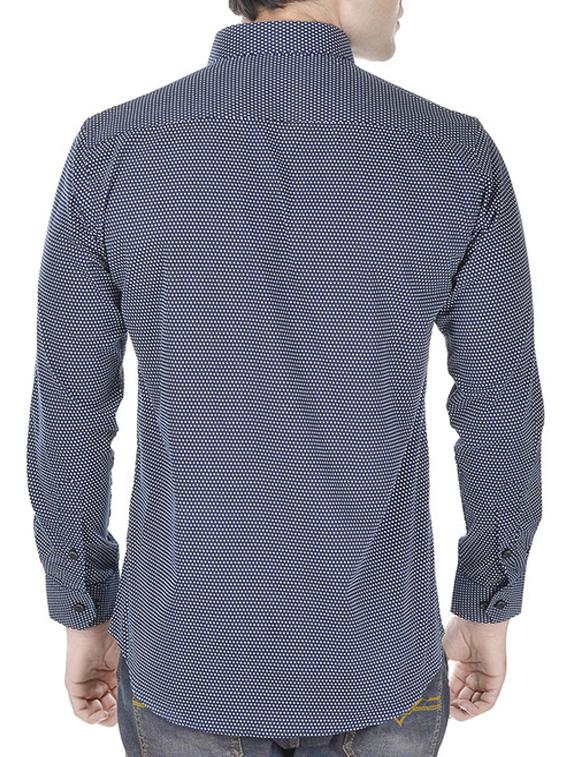 navy blue cotton casual shirt - 11517995 - Zoom Image - 3