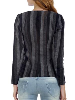 black and grey striped wool jacket - 11526324 - Standard Image - 3