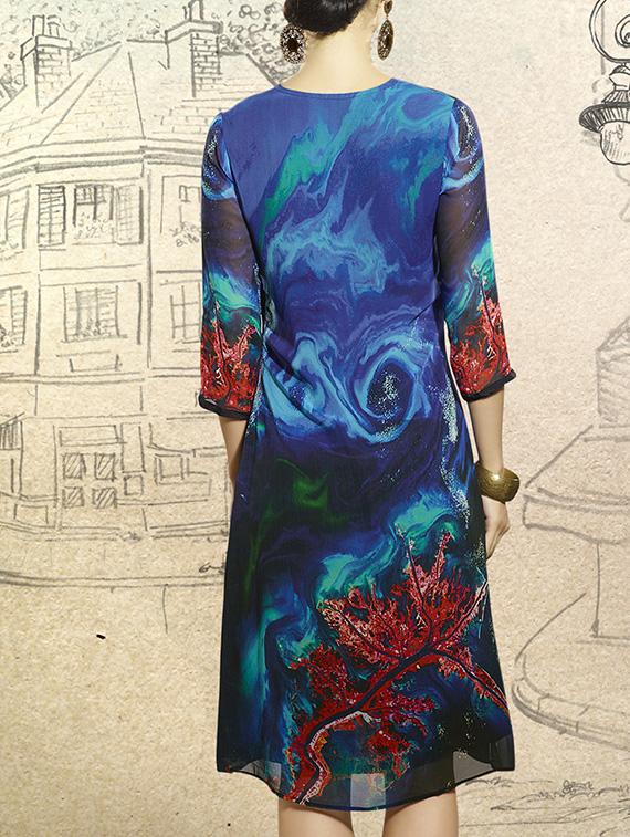 black georgette fusion kurta - 11536220 - Zoom Image - 3