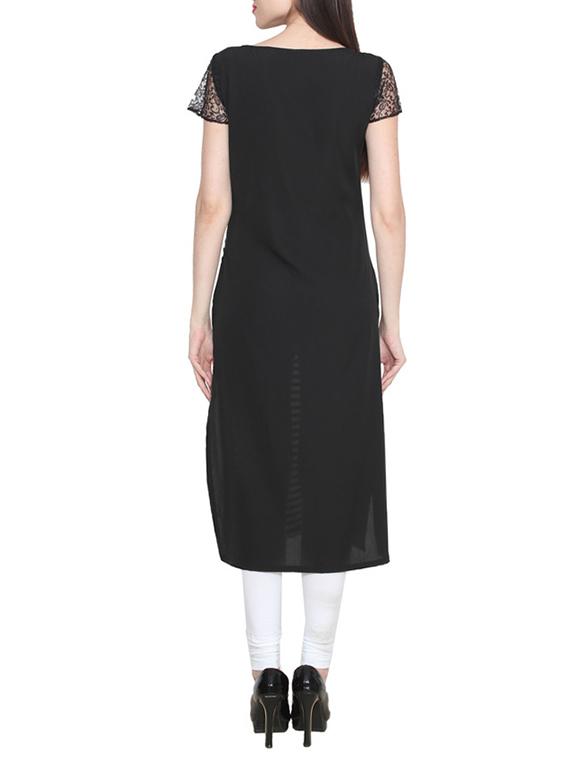 black crepe kurti - 11539504 - Zoom Image - 3