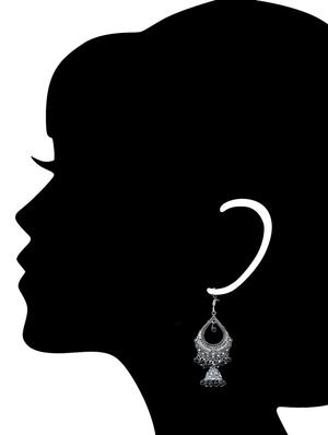 black metal drop earrings - 11541357 - Standard Image - 3