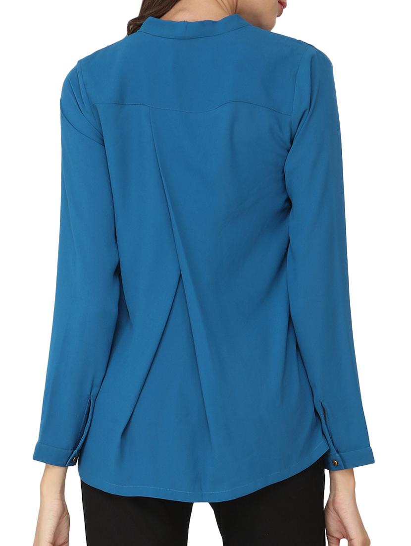 blue georgette regular top - 11545669 - Zoom Image - 3