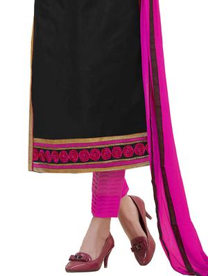 black art silk dress material - 11557970 - Standard Image - 3