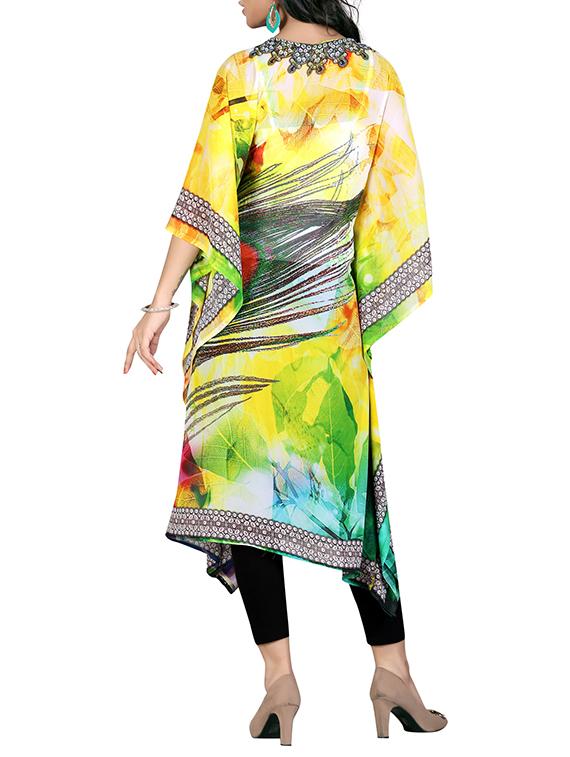 multi colored georgette kaftan - 11580285 - Zoom Image - 3
