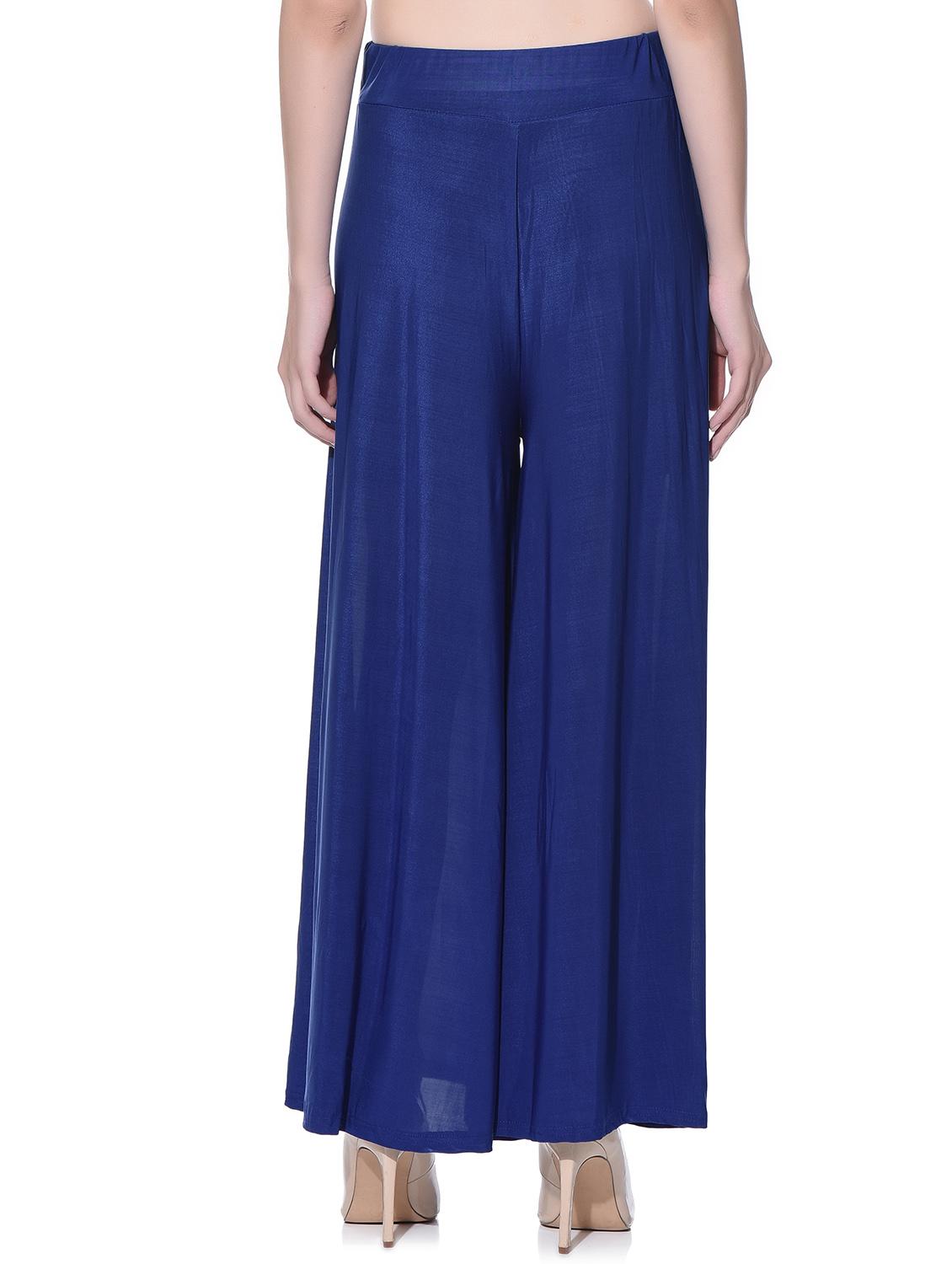 blue polyester palazzos - 11593792 - Zoom Image - 3
